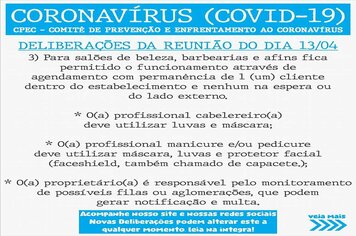 Foto - ORIENTAÇÕES DIVERSAS NO COMBATE AO COVID-19